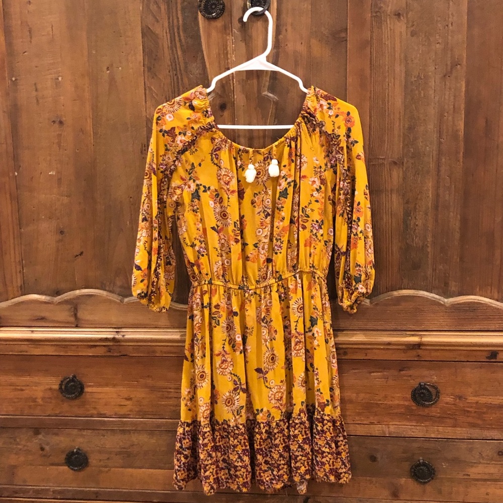 Art Class Babydoll Dress Yellow Floral Children’s Extra Large